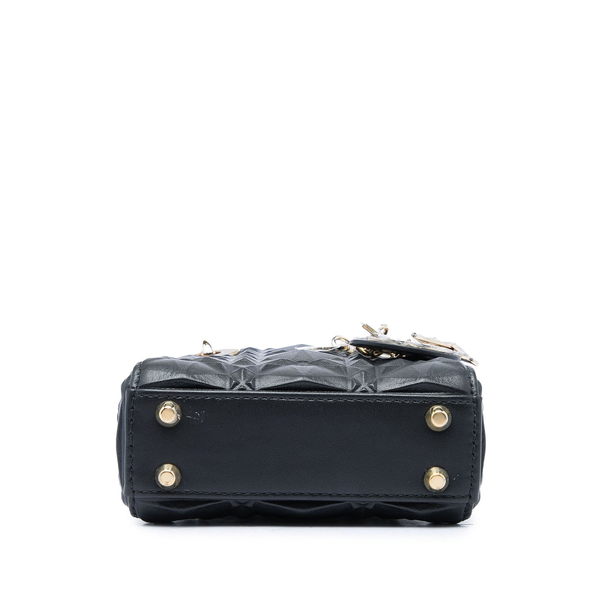 Dior Micro Calfskin Cannage Diamond Lady Dior — Black