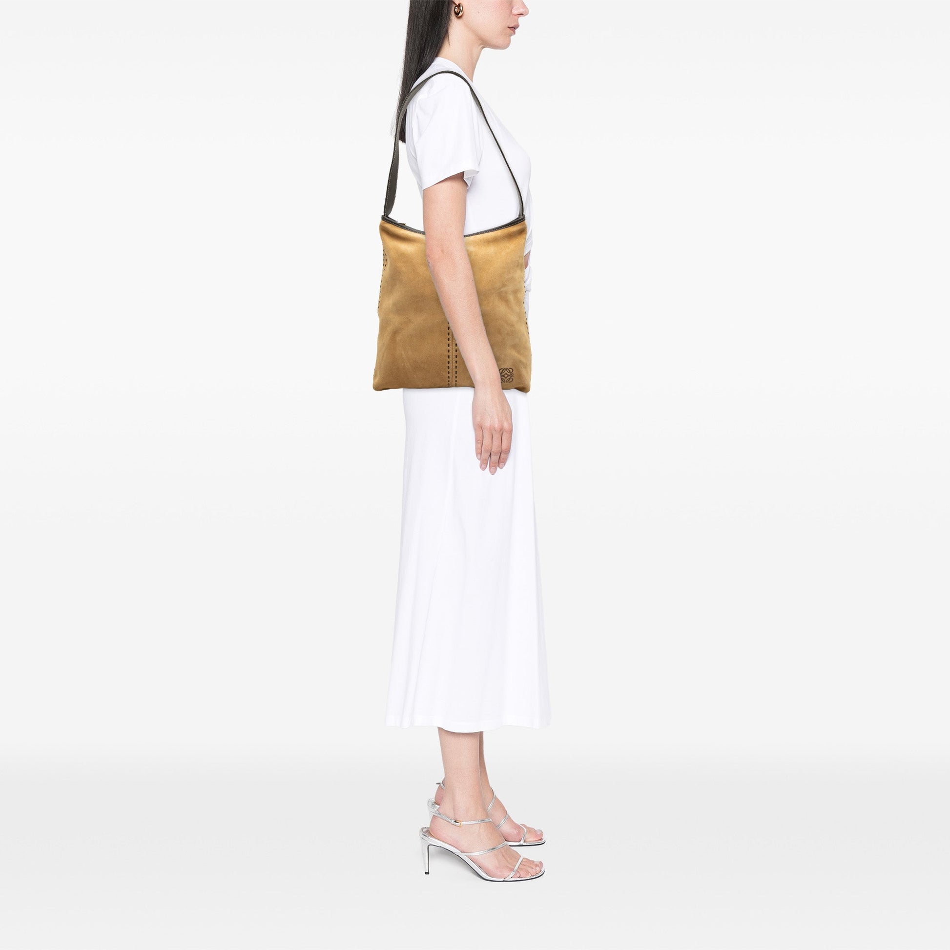 LOEWE Suede Anagram Shoulder Bag