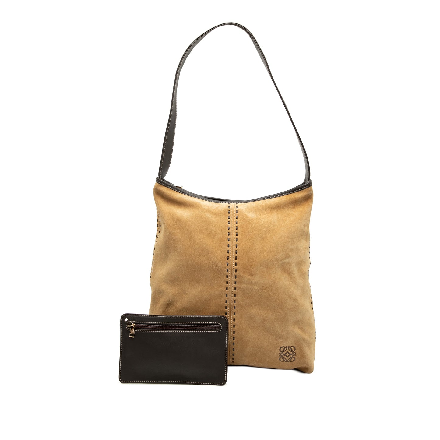 LOEWE Suede Anagram Shoulder Bag