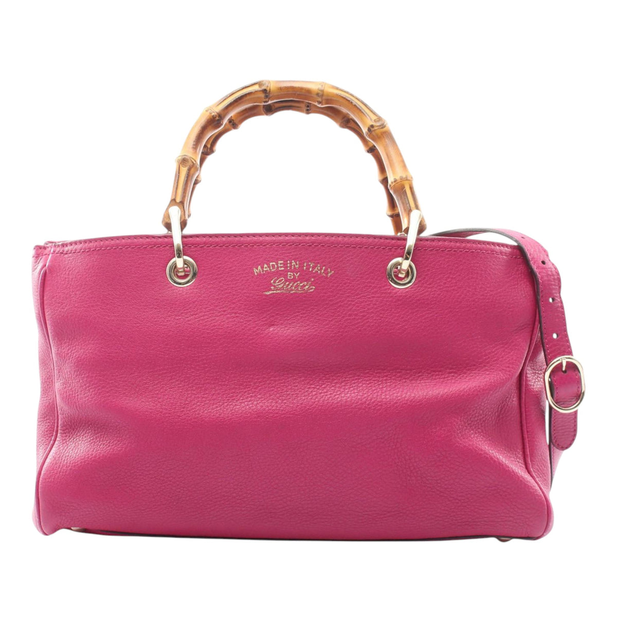 Gucci Medium Calfskin Bamboo Shopper Satchel — Pink