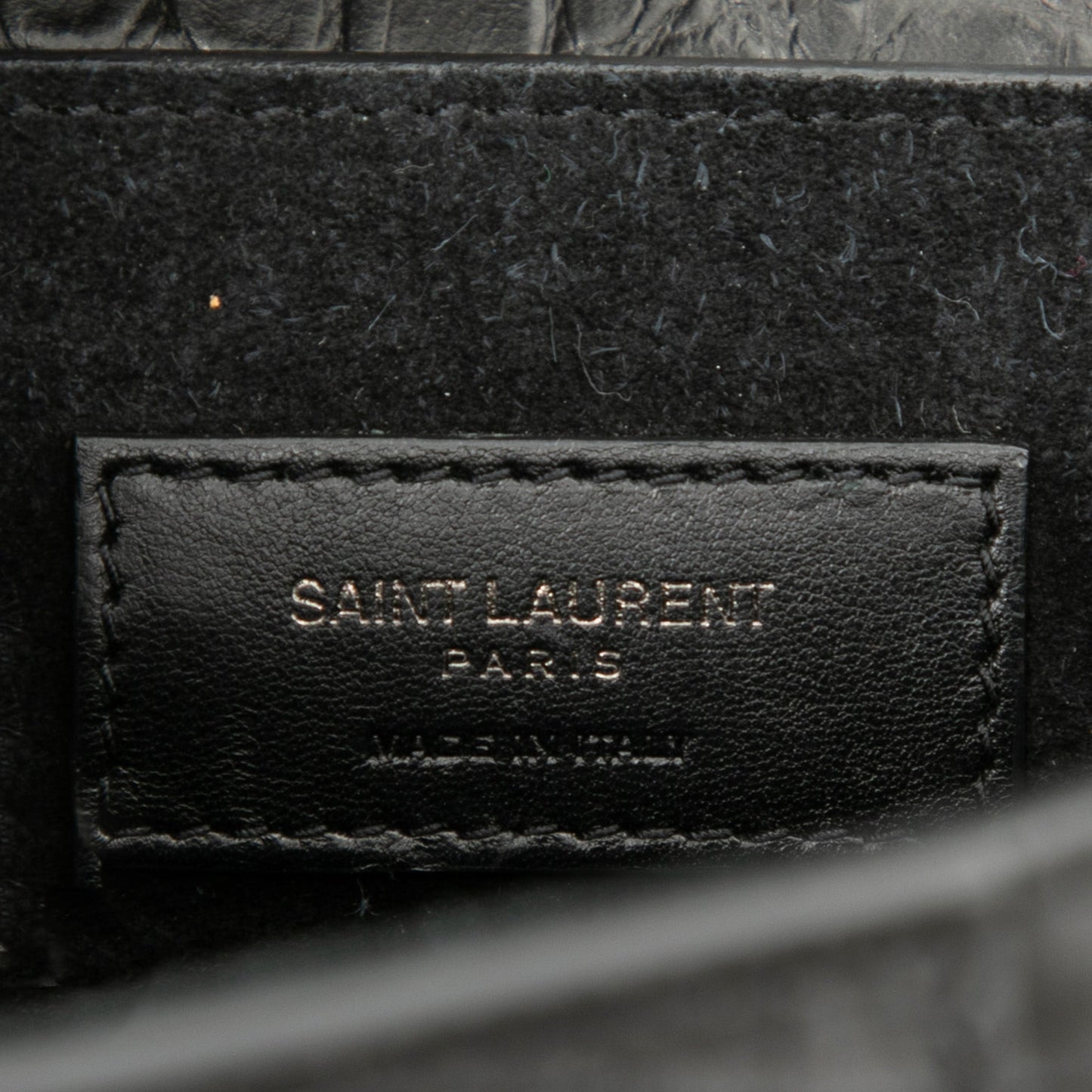 Medium Croc Embossed Leather Charlotte Messenger Bag