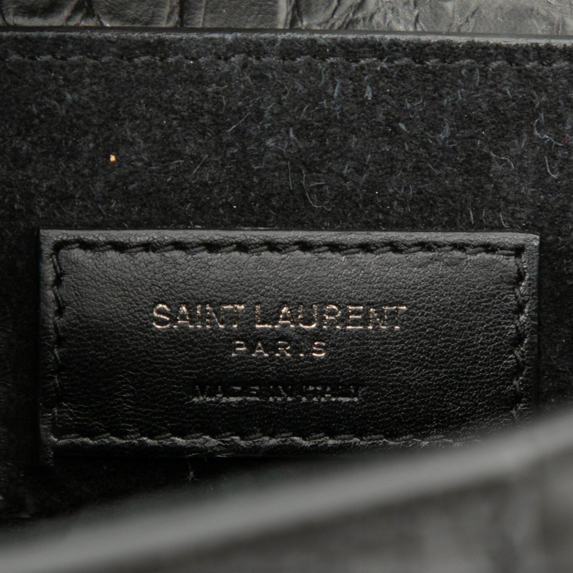 Medium Croc Embossed Leather Charlotte Messenger Bag