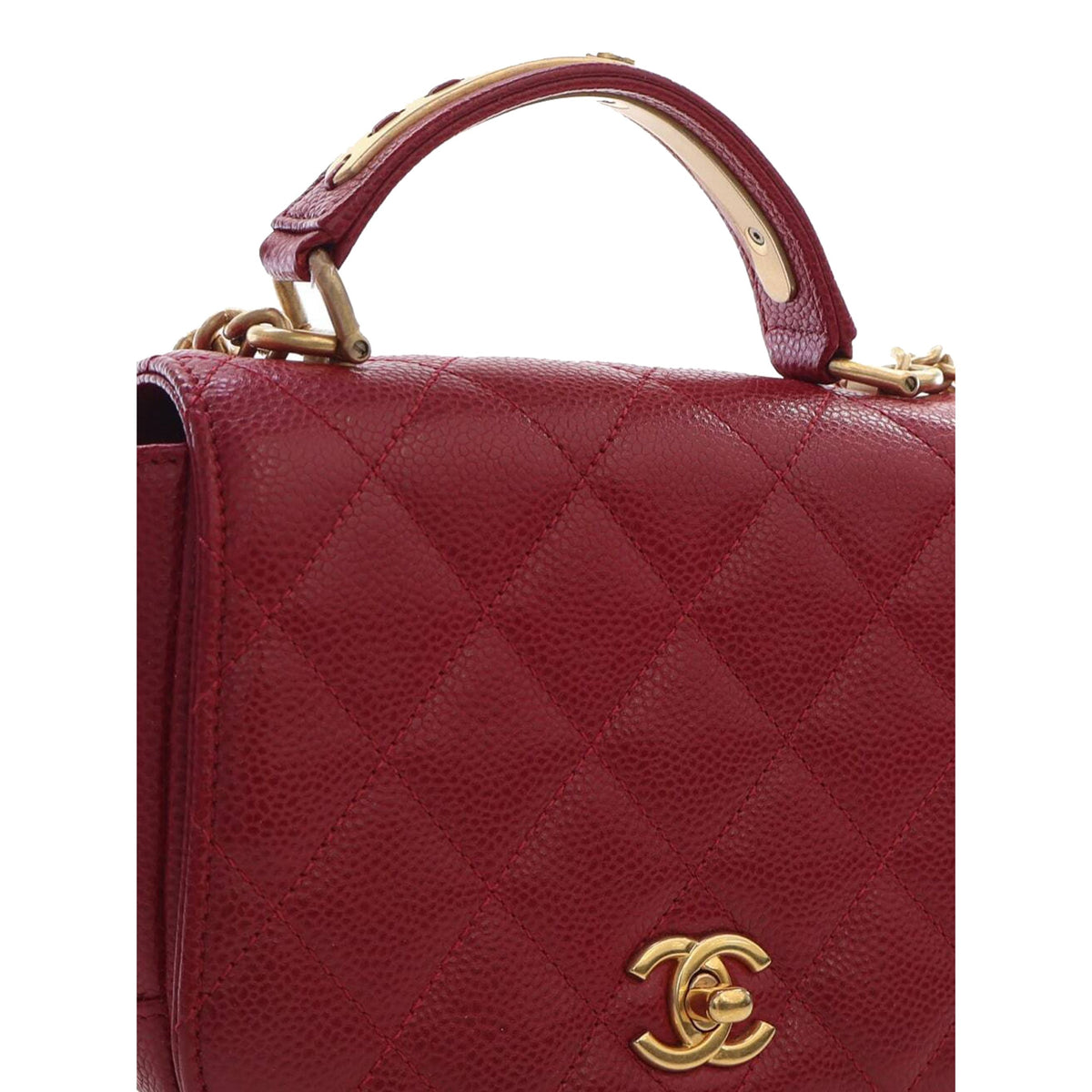 Chanel Mini Quilted Lambskin Carry Chic Flap — Red