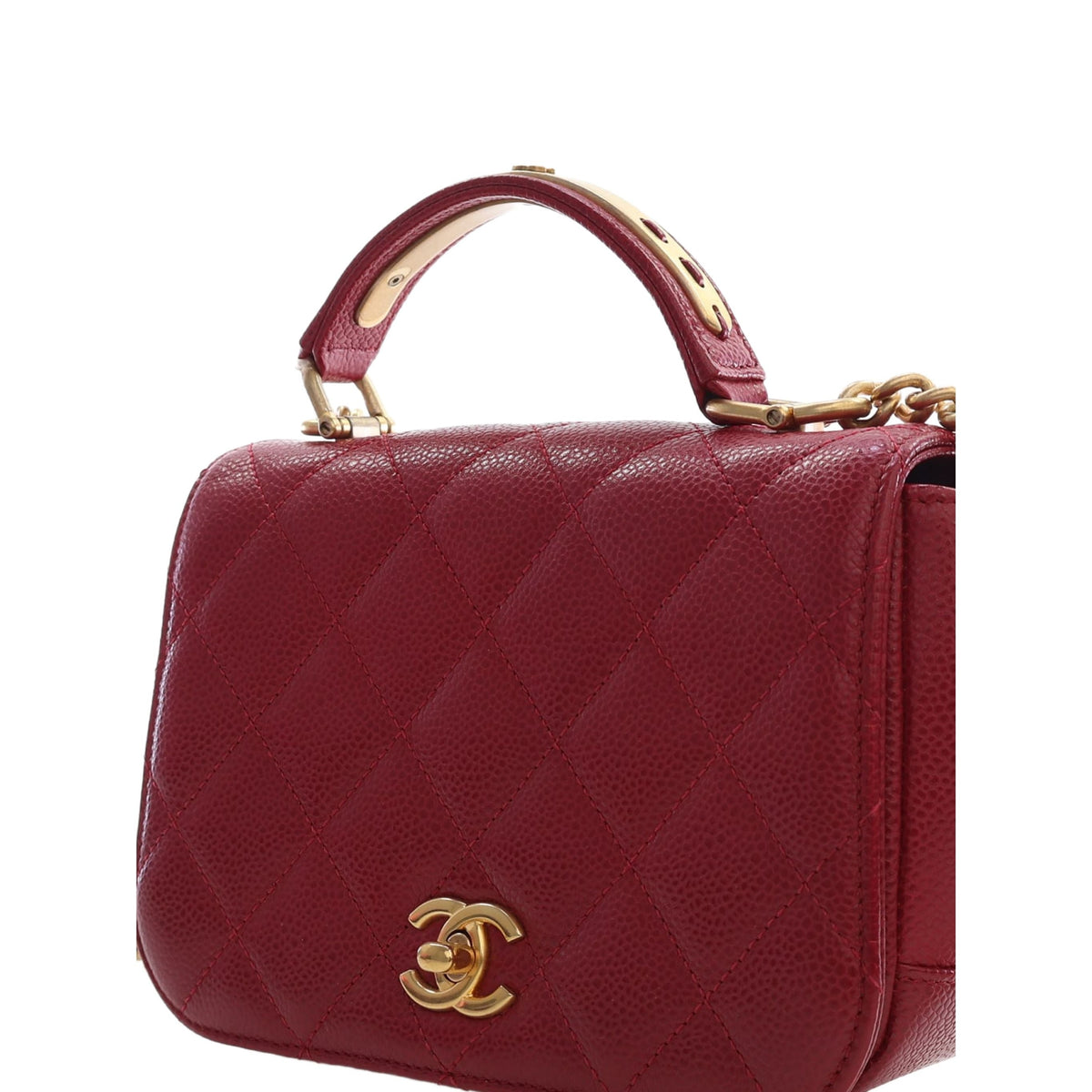 Chanel Mini Quilted Lambskin Carry Chic Flap — Red