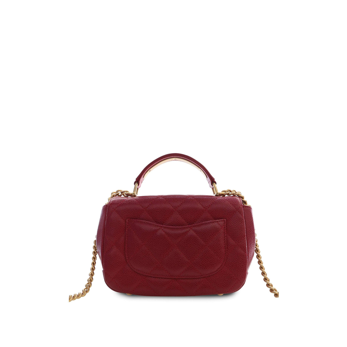 Chanel Mini Quilted Lambskin Carry Chic Flap — Red