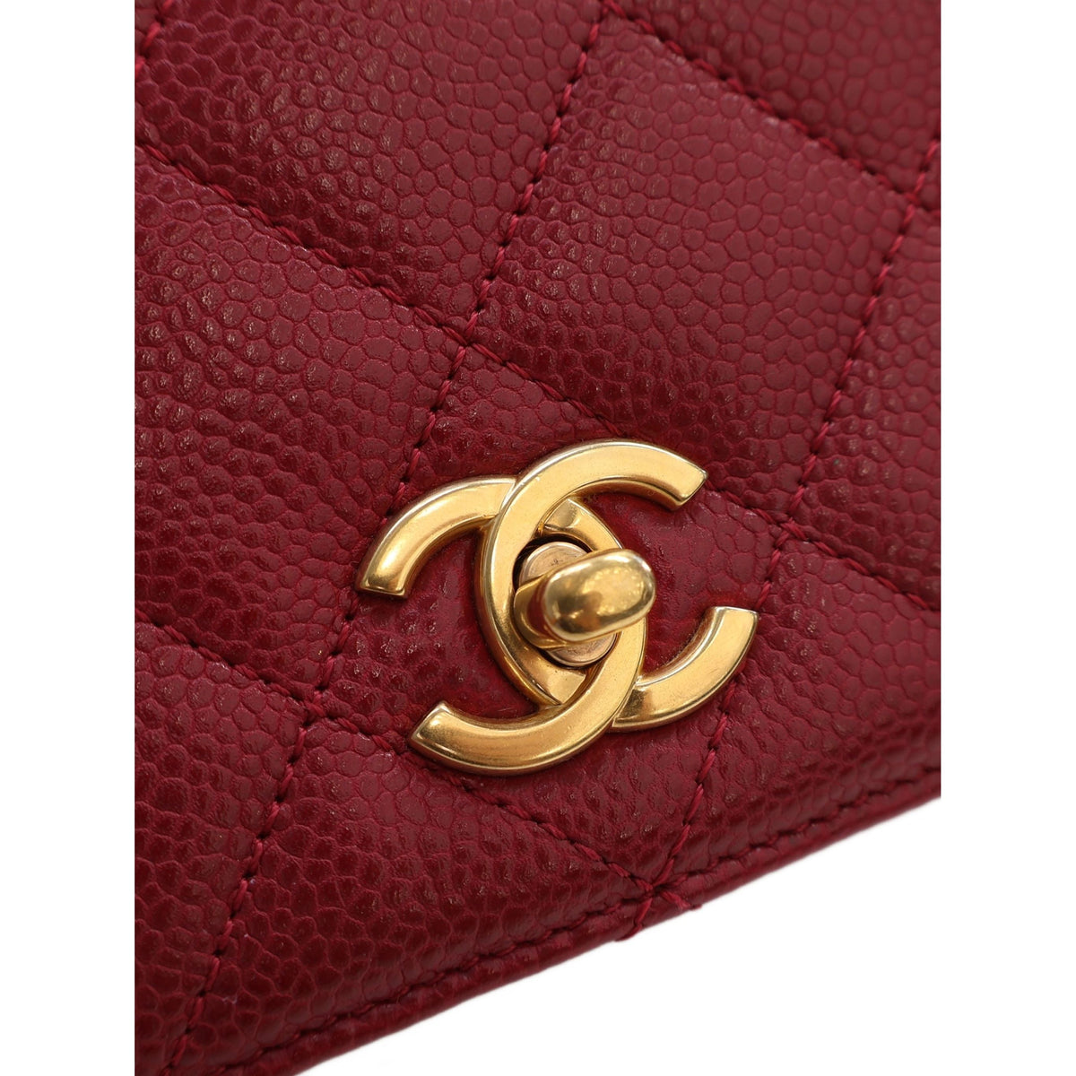 Chanel Mini Quilted Lambskin Carry Chic Flap — Red