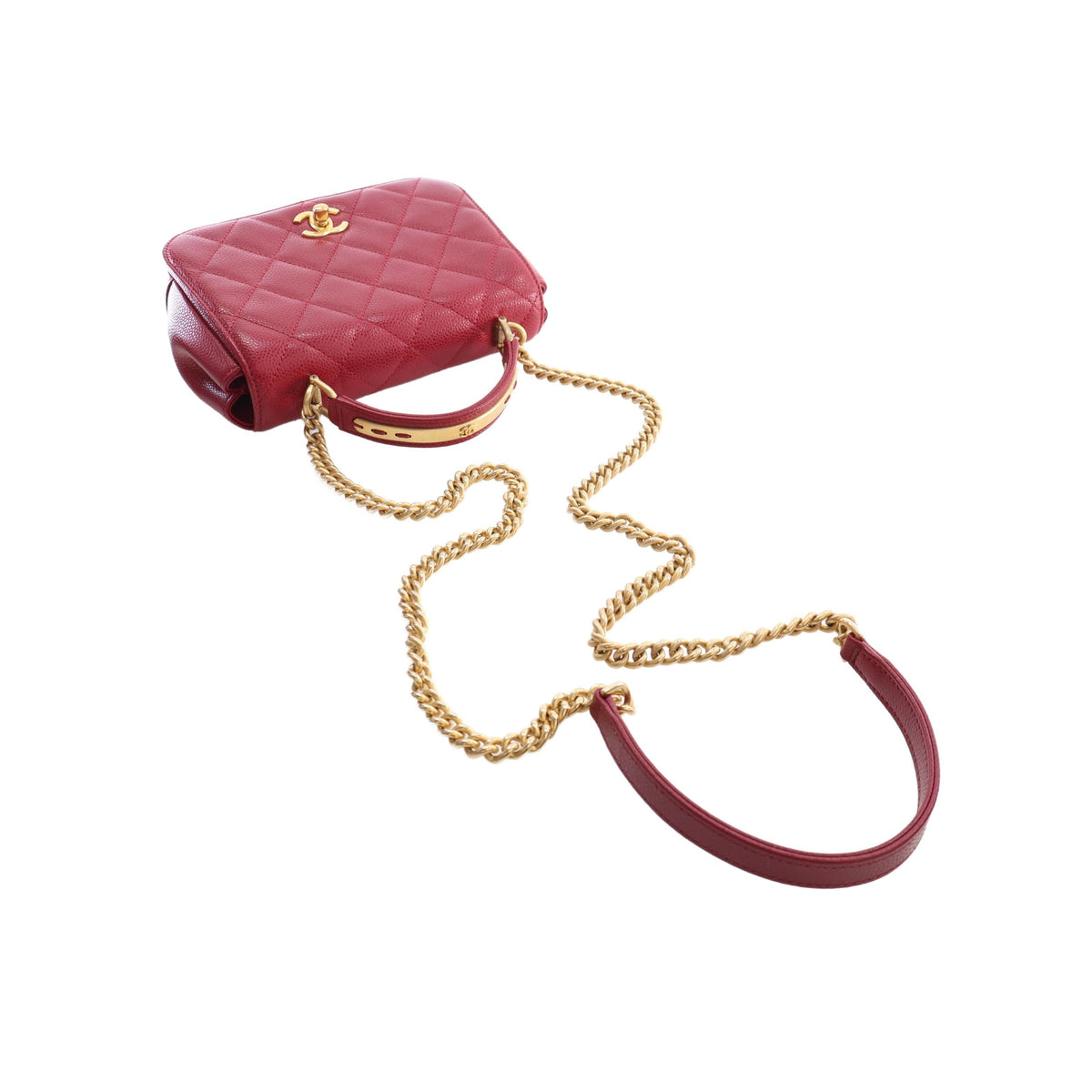 Chanel Mini Quilted Lambskin Carry Chic Flap — Red