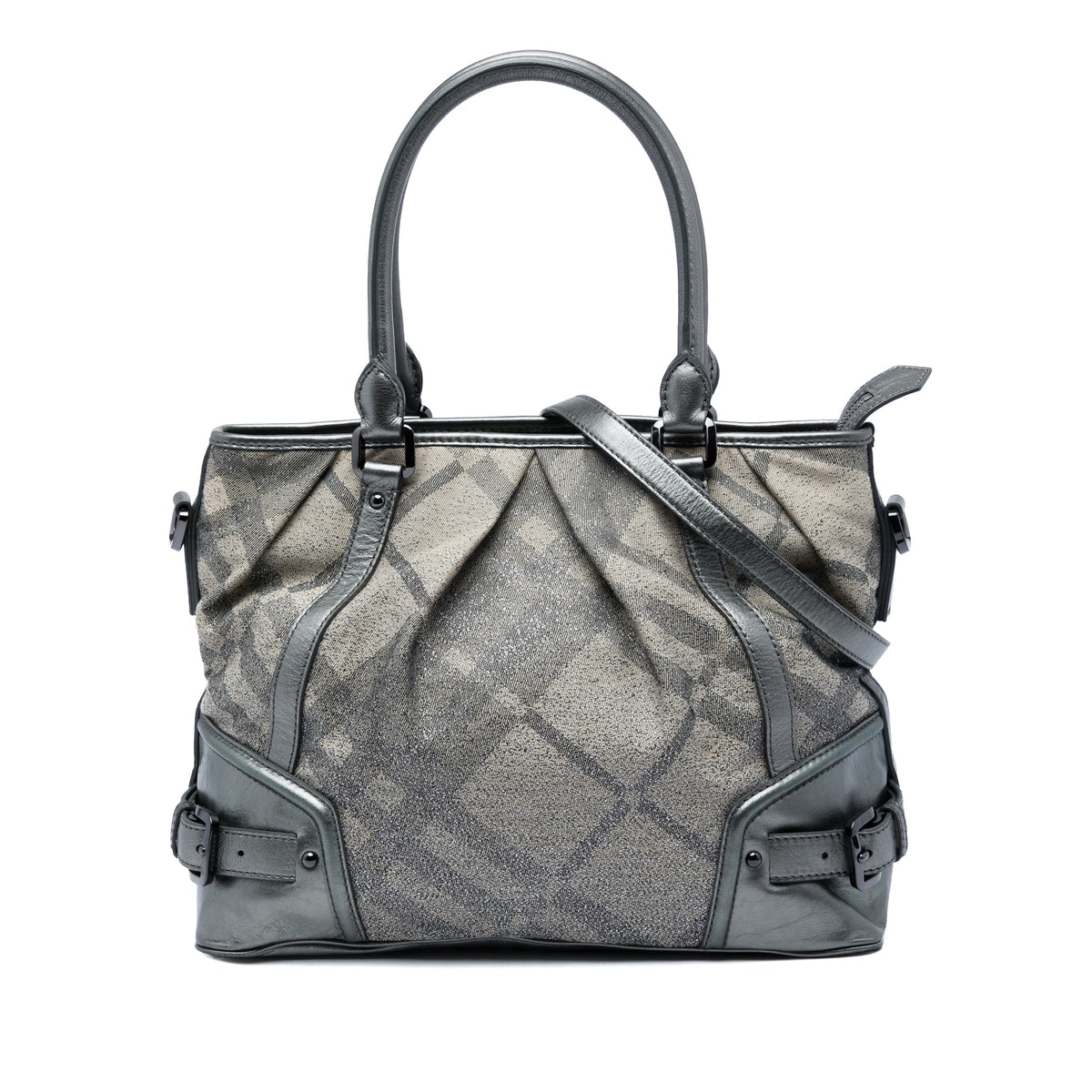 Burberry Glitter Smoke Check Canvas Check Satchel
