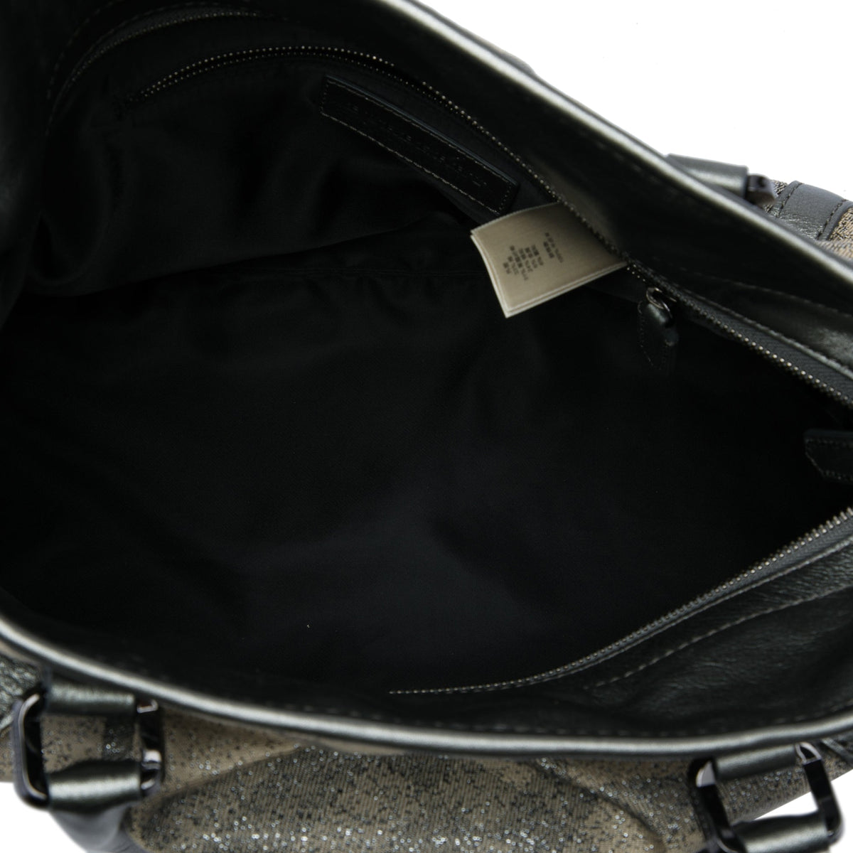 Burberry Glitter Smoke Check Canvas Check Satchel