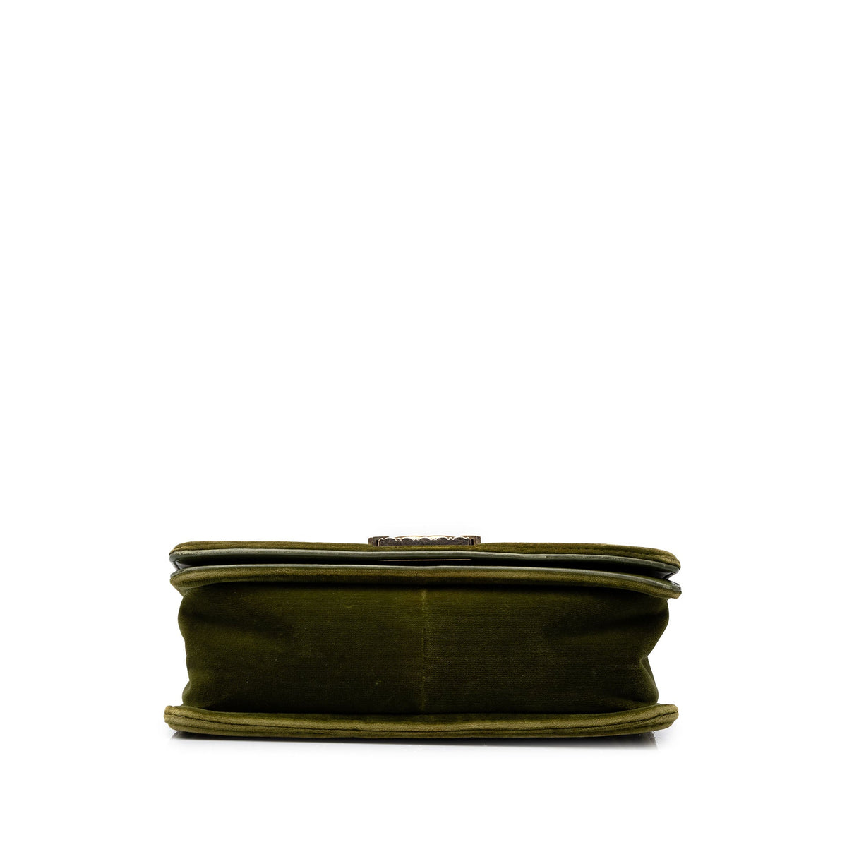 Chanel Old Medium Tweed and Velvet Boy Flap — Green