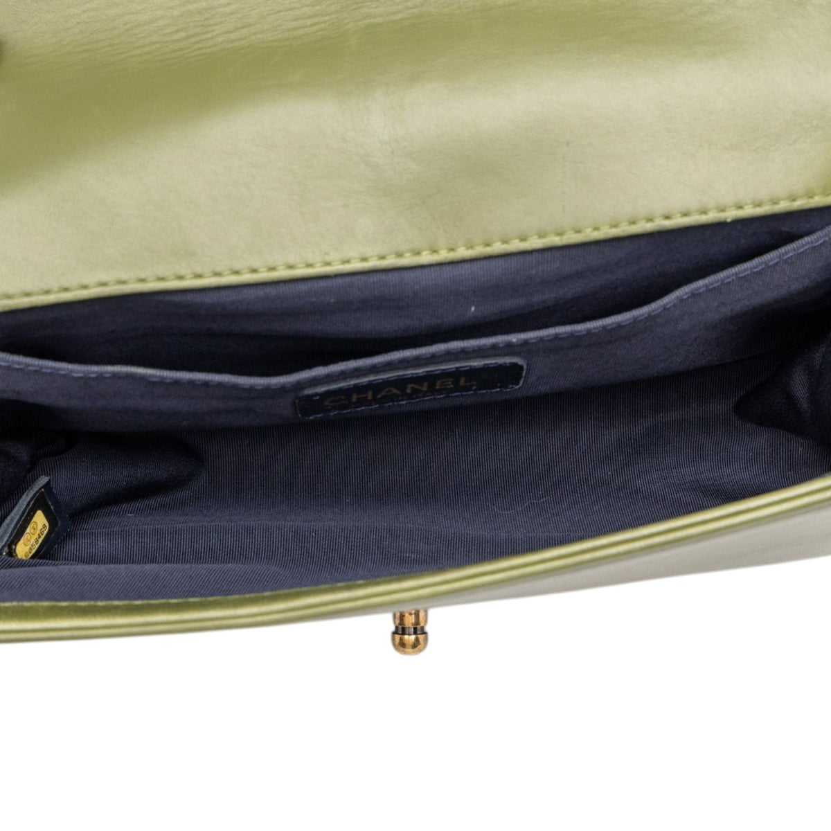 Chanel Old Medium Tweed and Velvet Boy Flap — Green