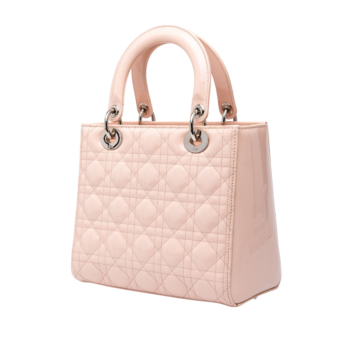 Dior Medium Patent Cannage Lady Dior — Pink