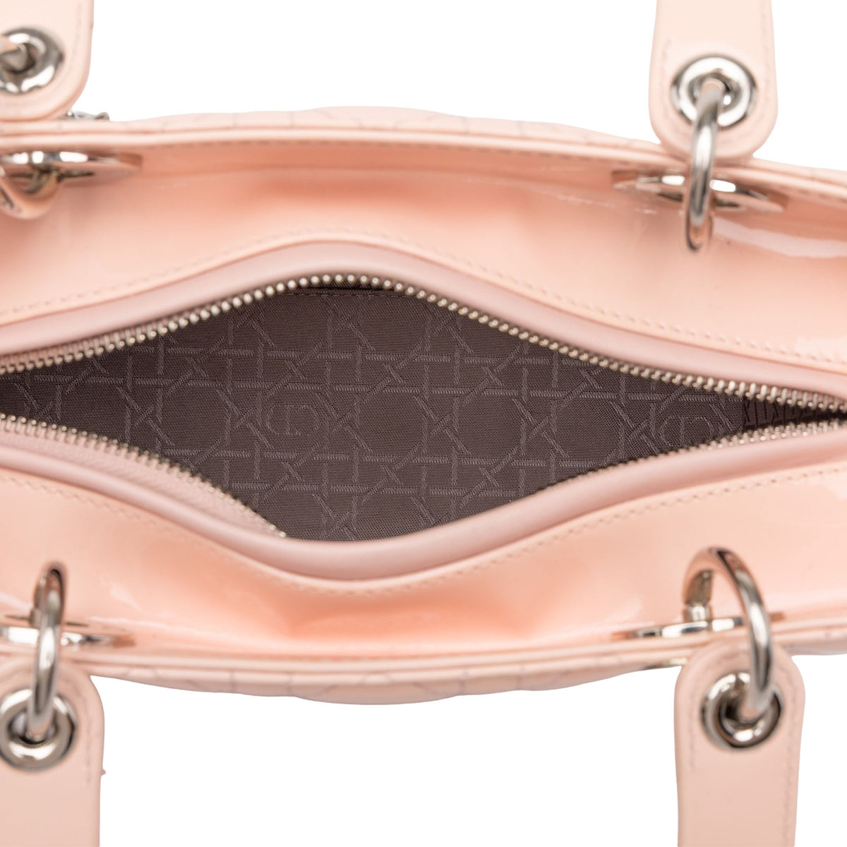 Dior Medium Patent Cannage Lady Dior — Pink