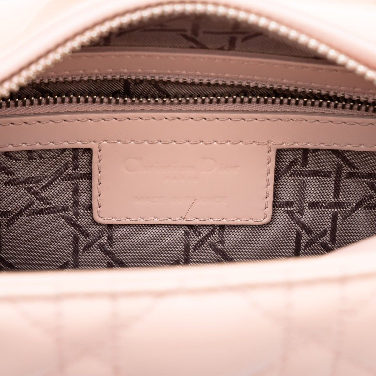 Dior Medium Patent Cannage Lady Dior — Pink