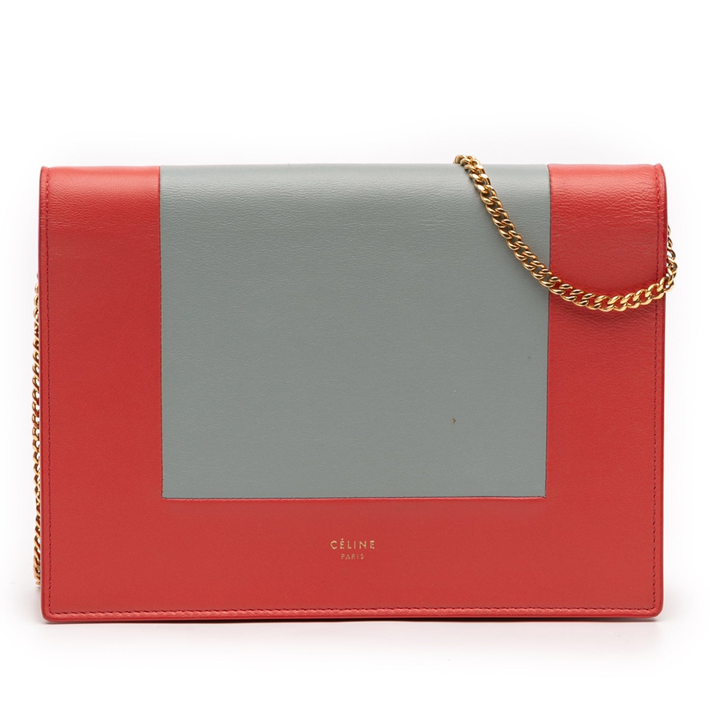 Celine Leather Frame Wallet on Chain