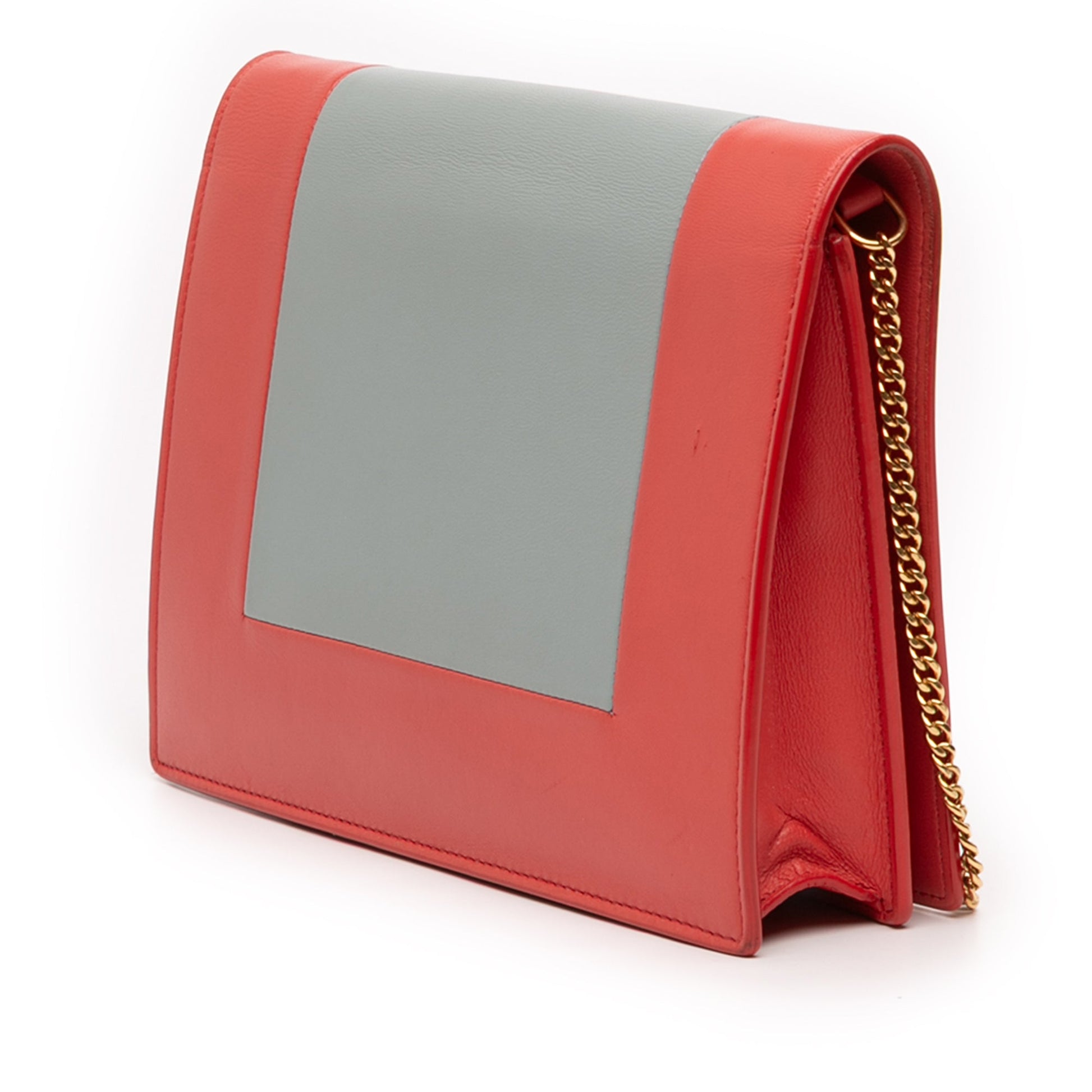 Celine Leather Frame Wallet on Chain