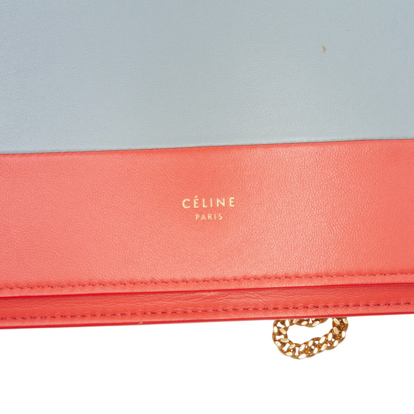 Celine Leather Frame Wallet on Chain