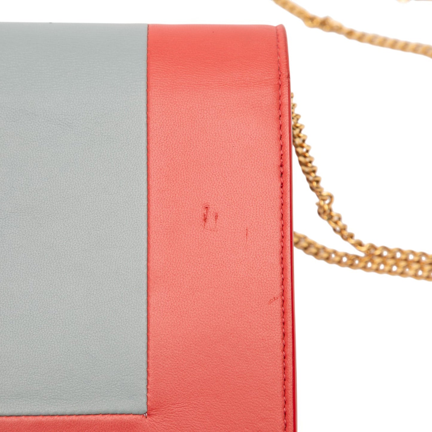 Celine Leather Frame Wallet on Chain