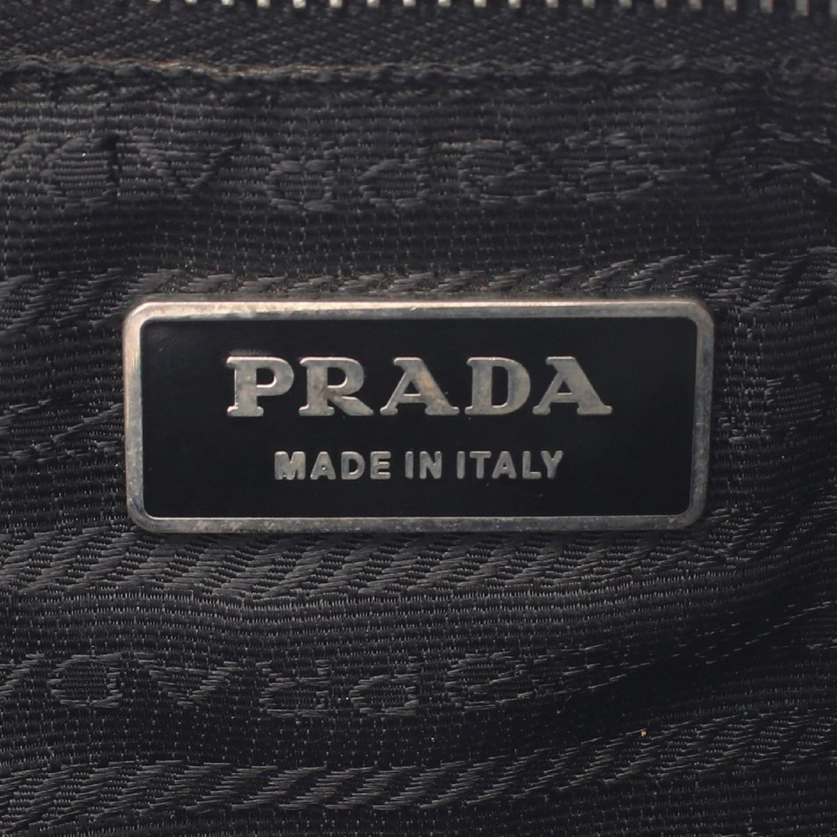 Prada Vitello Trimmed Tessuto Crossbody — Black