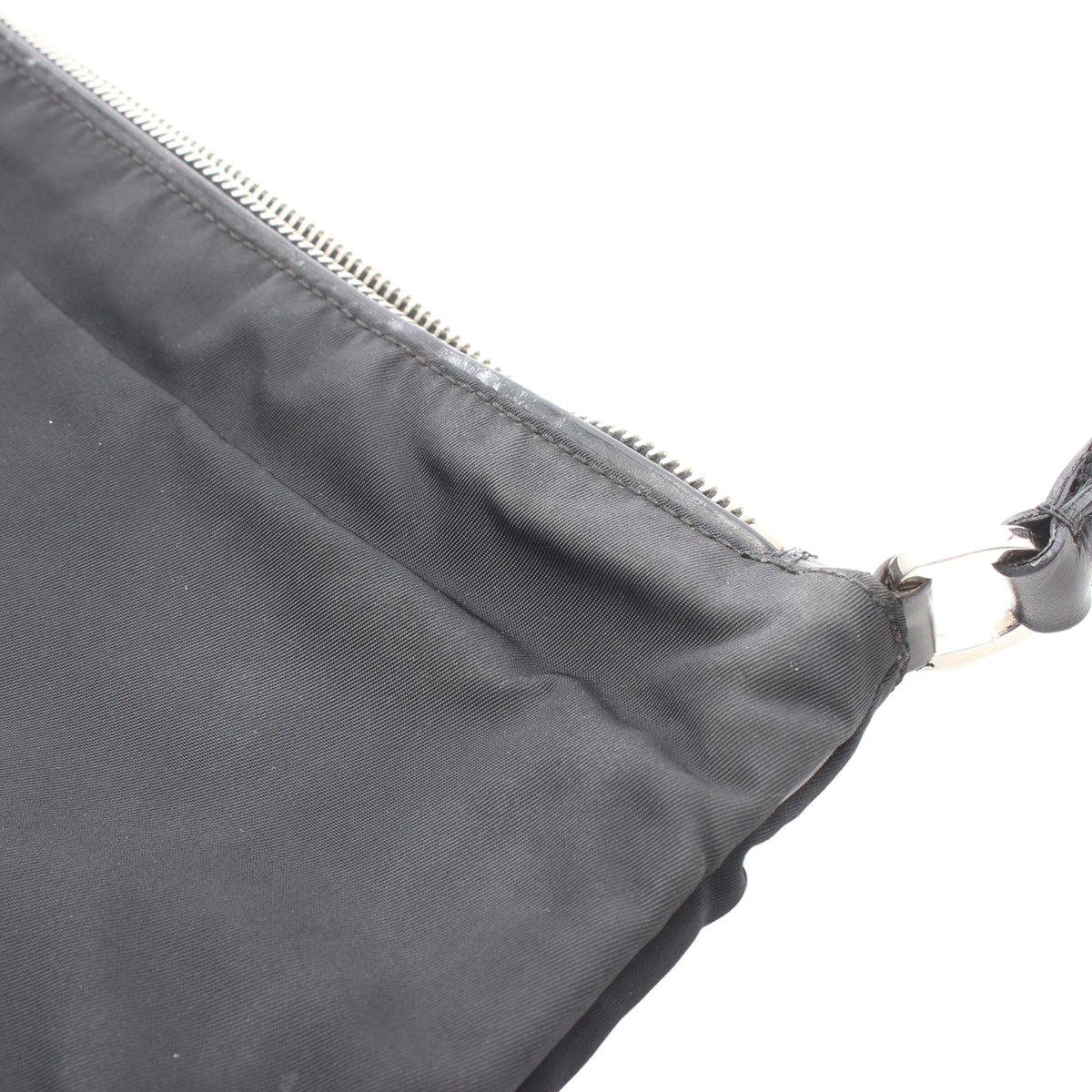 Prada Vitello Trimmed Tessuto Crossbody — Black
