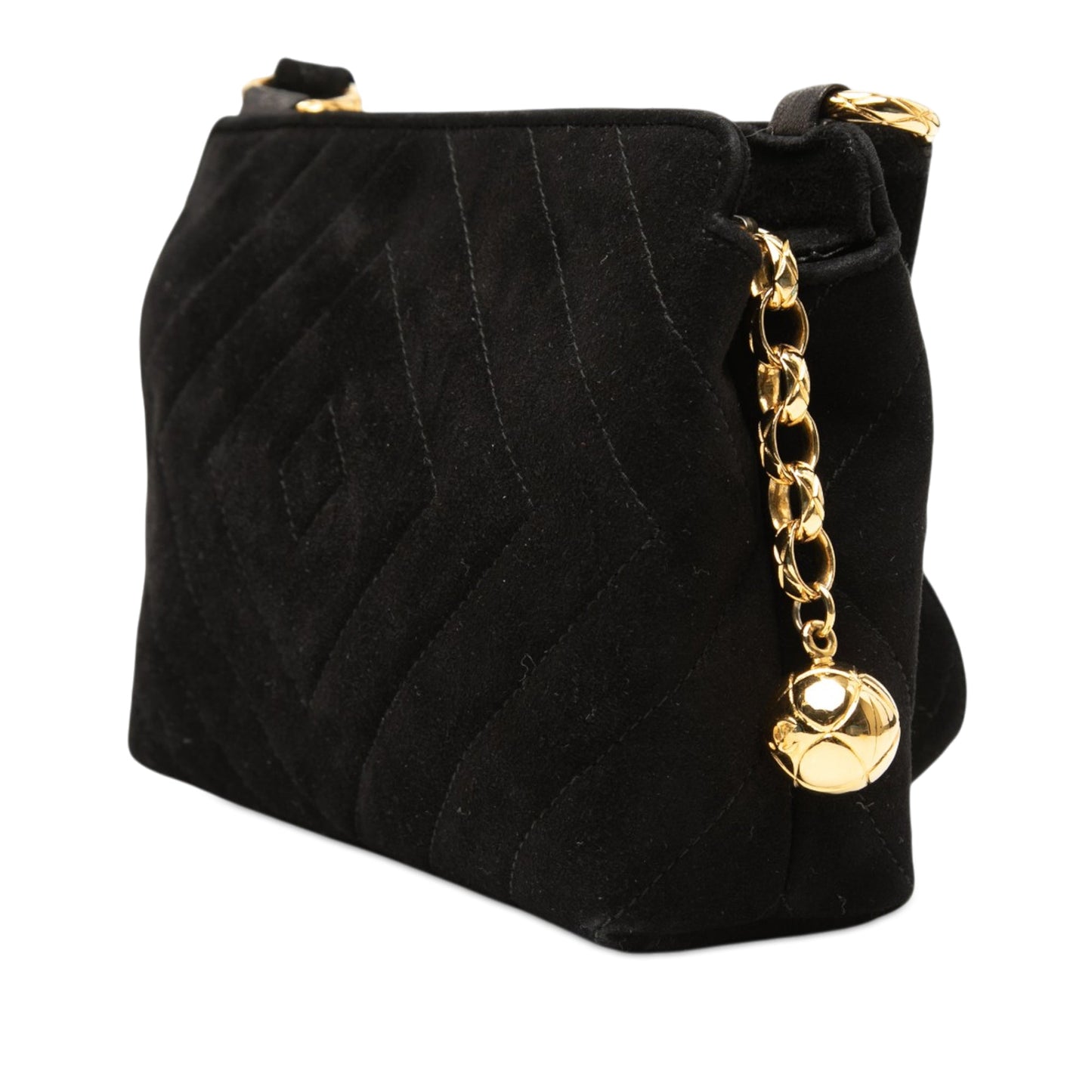 Chanel CC Diamond Quilted Suede Crossbody
