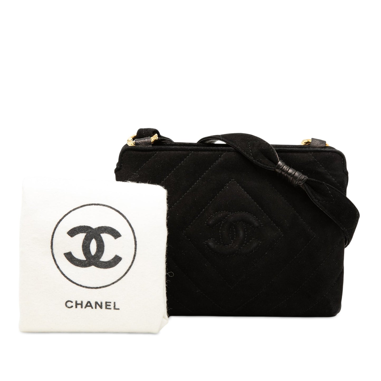 Chanel CC Diamond Quilted Suede Crossbody