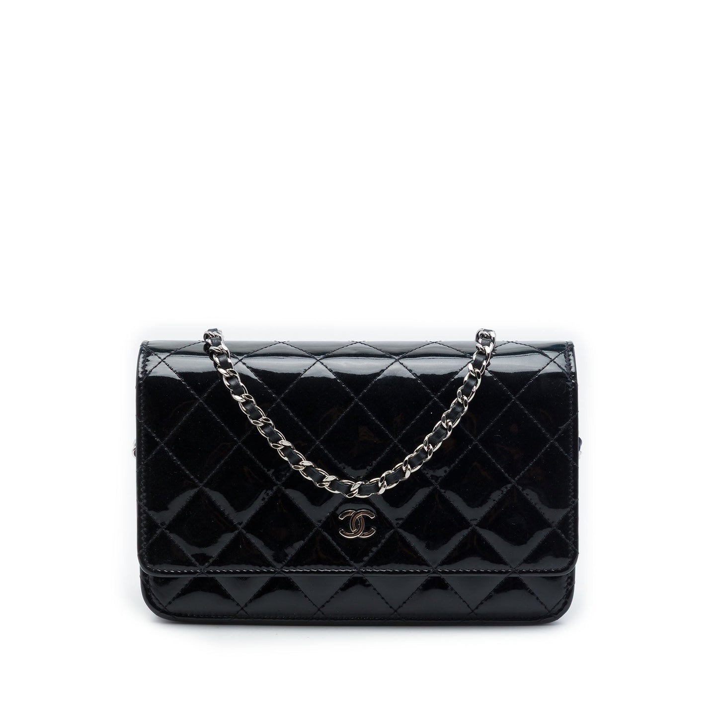 Chanel CC Quilted Patent Wallet On Chain