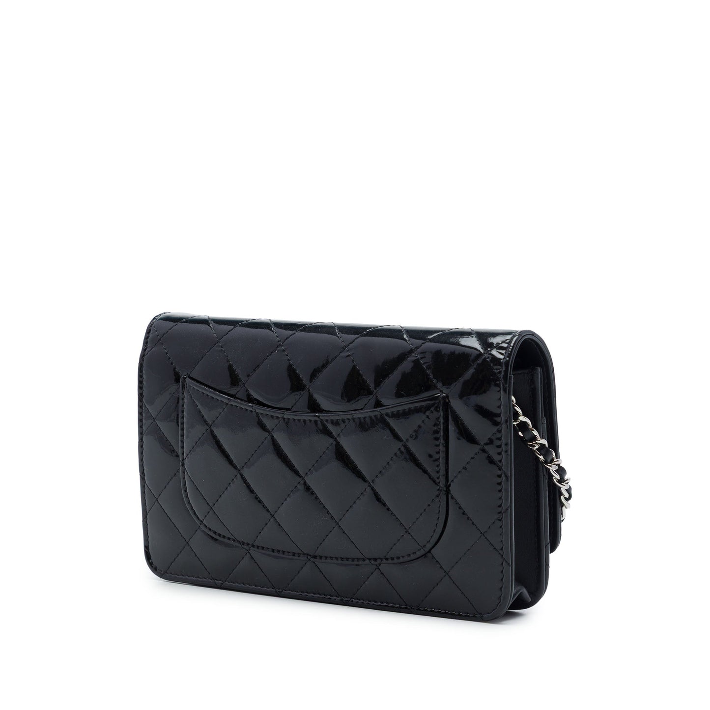Chanel CC Quilted Patent Wallet On Chain