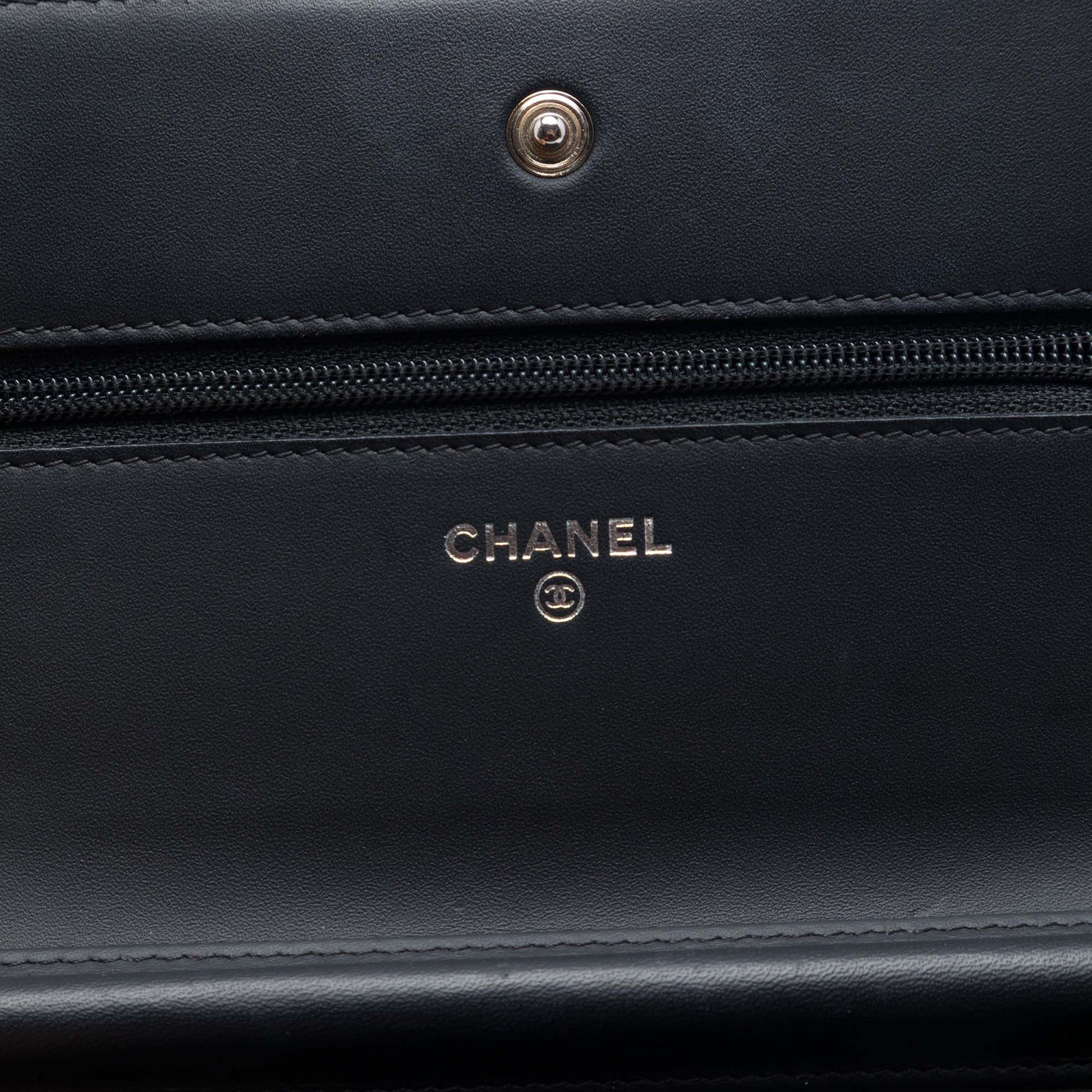 Chanel CC Quilted Patent Wallet On Chain