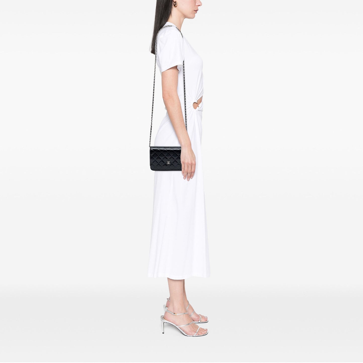 Chanel CC Quilted Patent Wallet On Chain