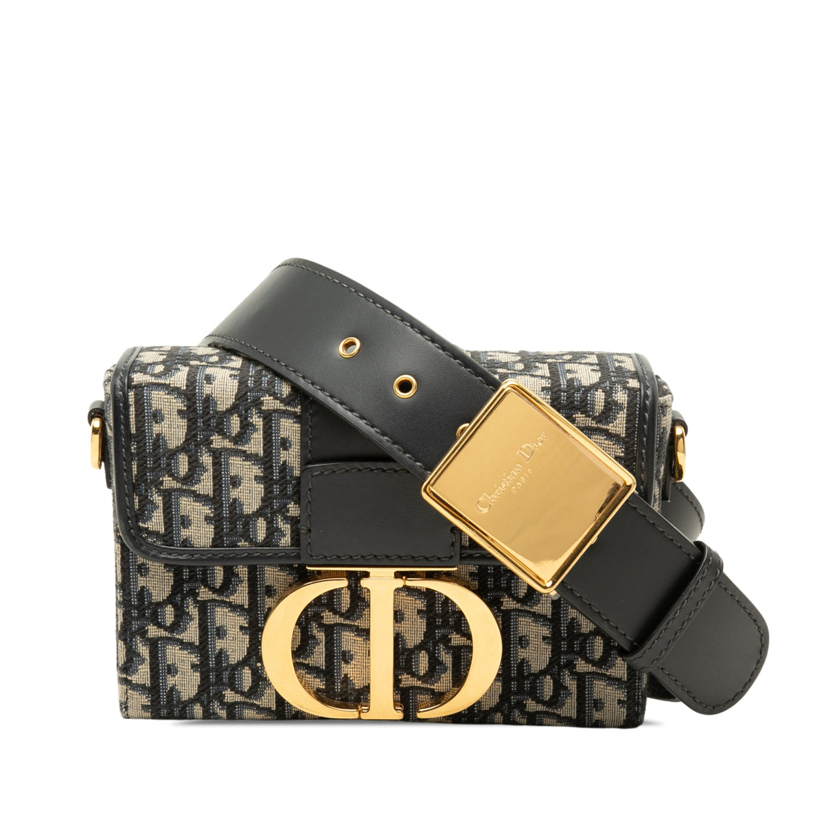Dior Oblique Canvas 30 Montaigne Box Bag — Blue