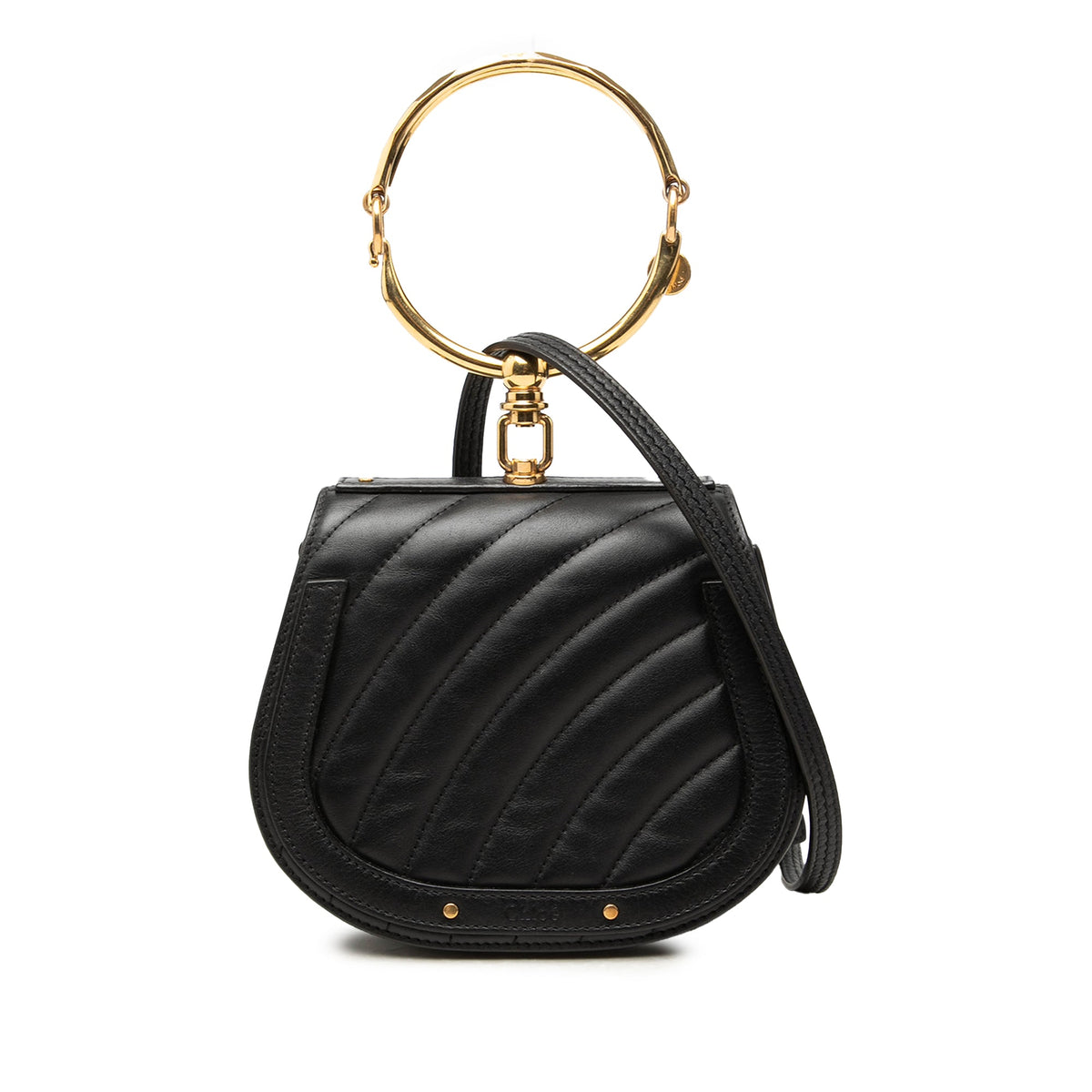 Chloé Small Quilted Leather Nile Bracelet Satchel — Black
