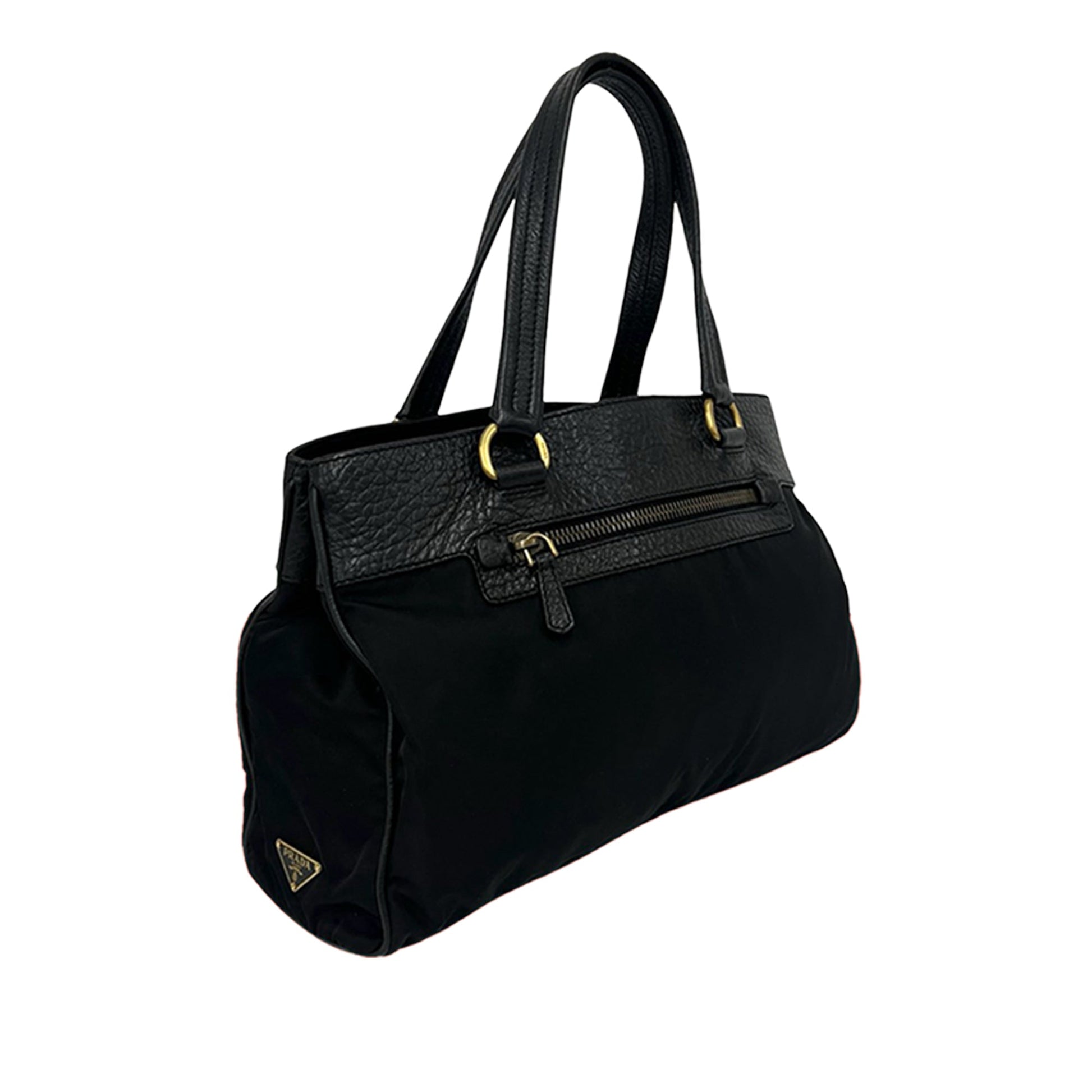 Prada Tessuto and Vitello Daino Tote