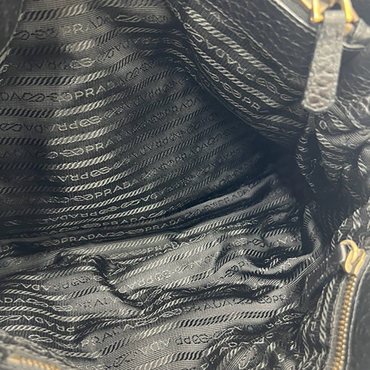 Prada Tessuto and Vitello Daino Tote
