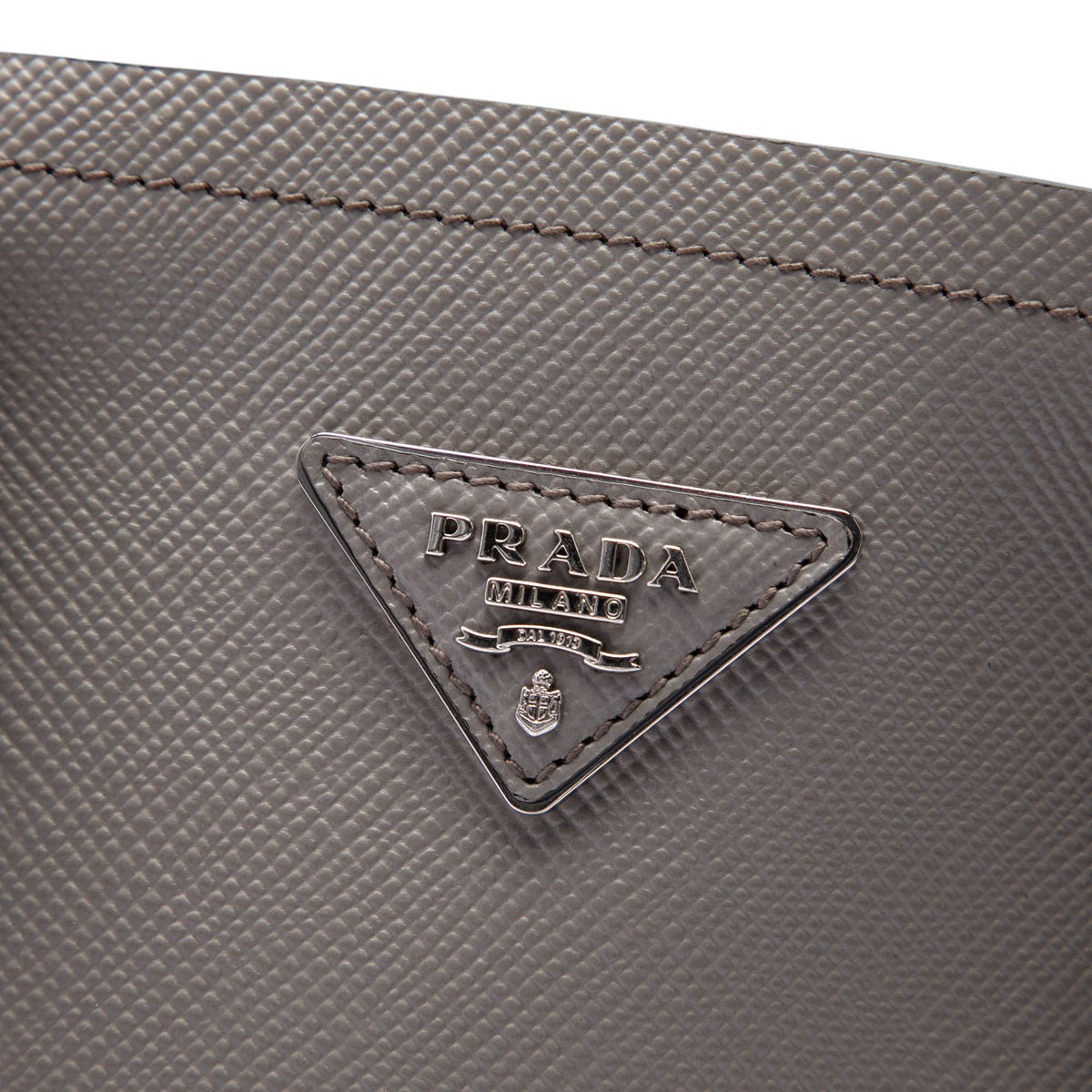 Prada Medium Saffiano Cuir Double Handle Satchel — Gray