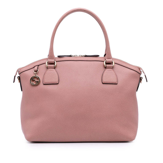 Gucci Medium Leather GG Charm Dome Satchel