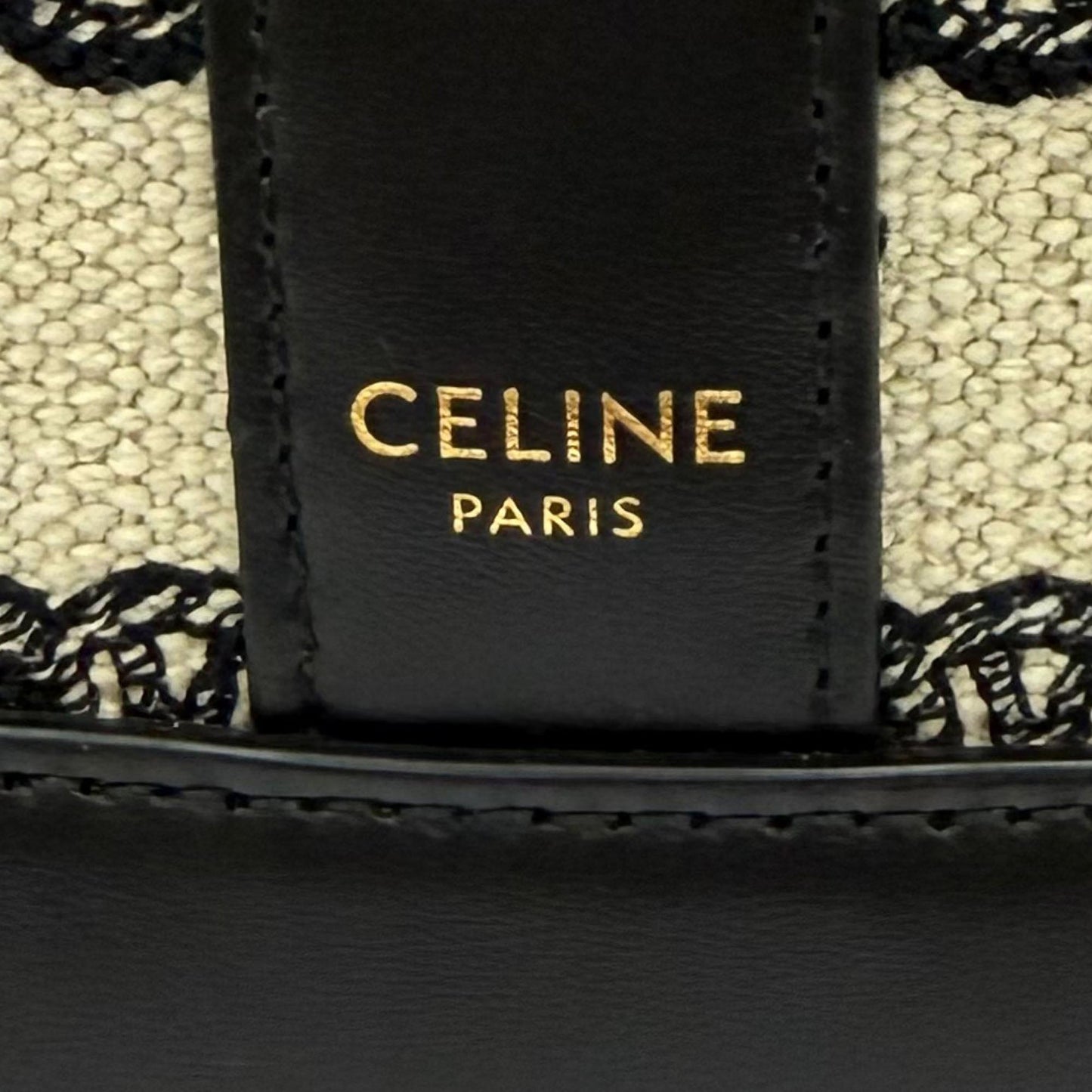 Celine Small Triomphe Embroidered Canvas Bucket Bag