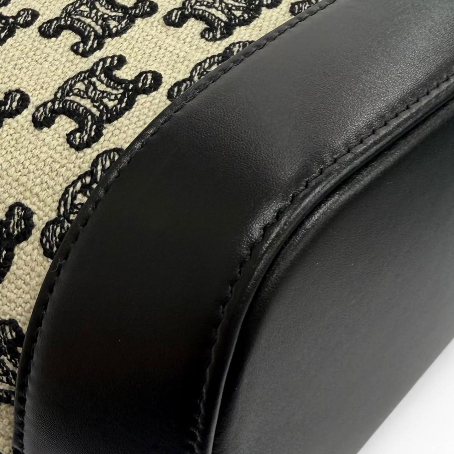 Celine Small Triomphe Embroidered Canvas Bucket Bag