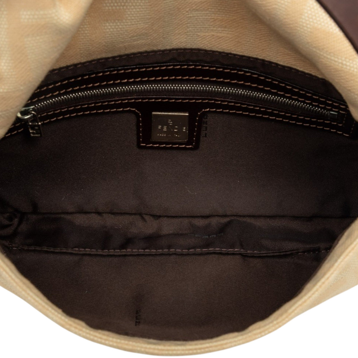 Fendi Zucca Canvas Baguette — Beige