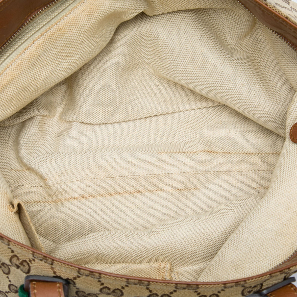 Gucci GG Canvas Web Tote — Beige