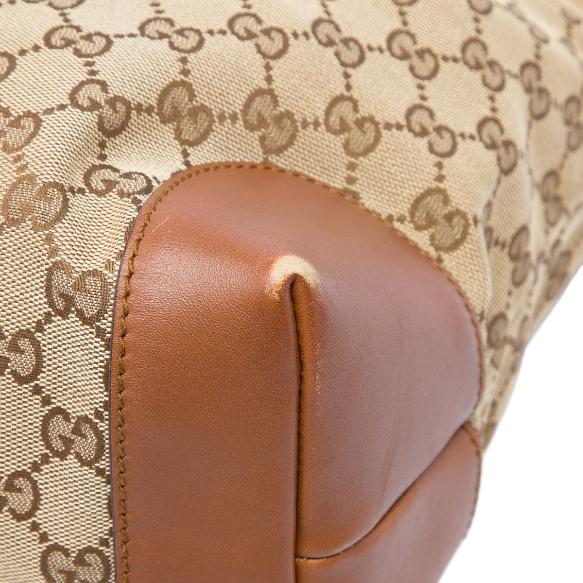 Gucci GG Canvas Web Tote — Beige