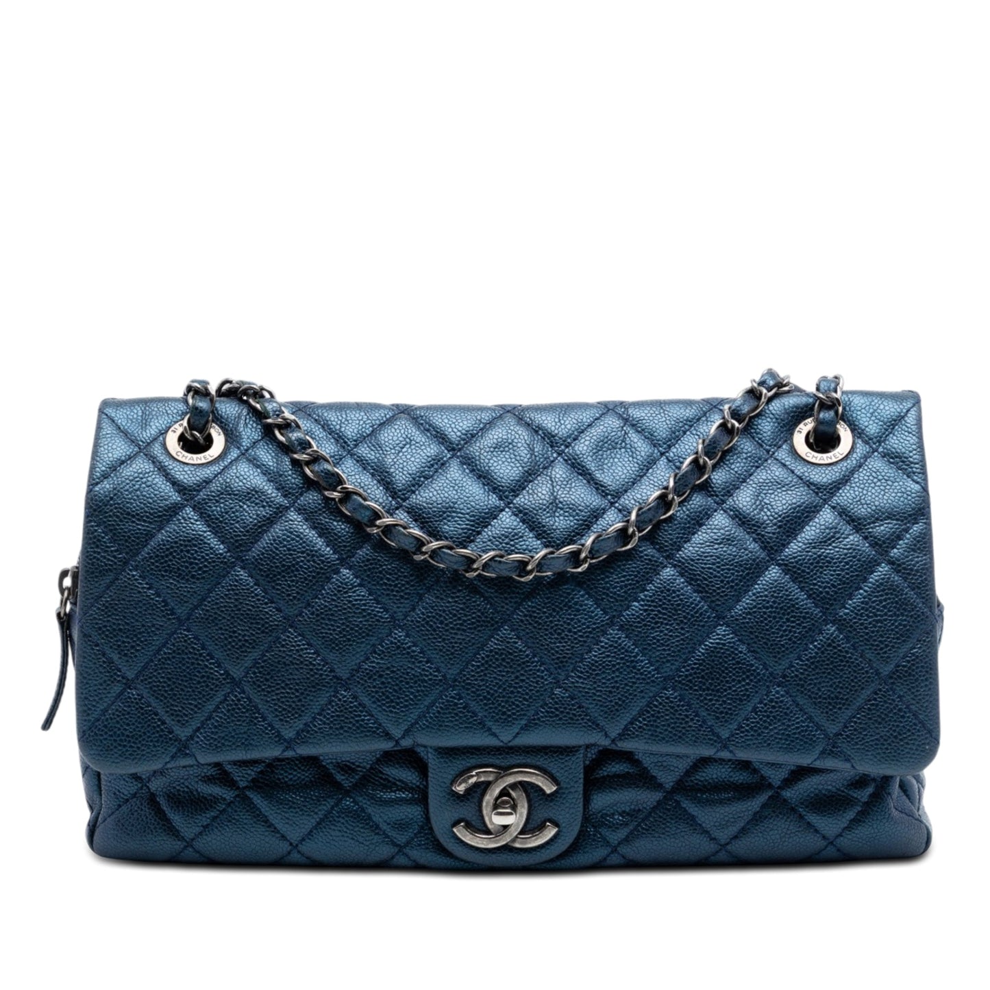 Chanel Jumbo Quilted Iridescent Caviar Easy Flap