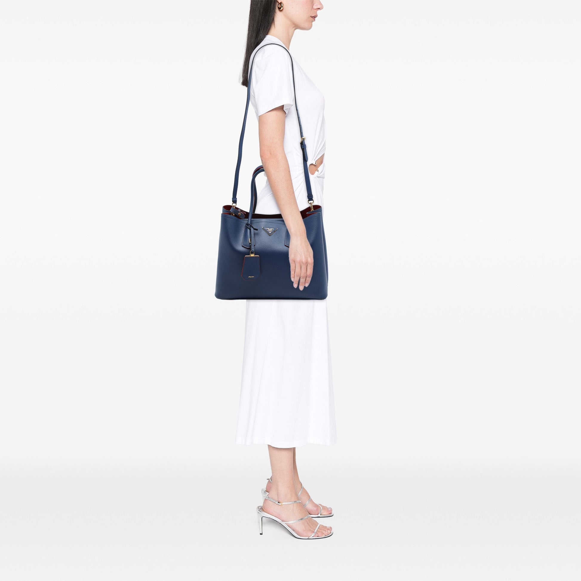 Prada Large Saffiano Cuir Double Satchel