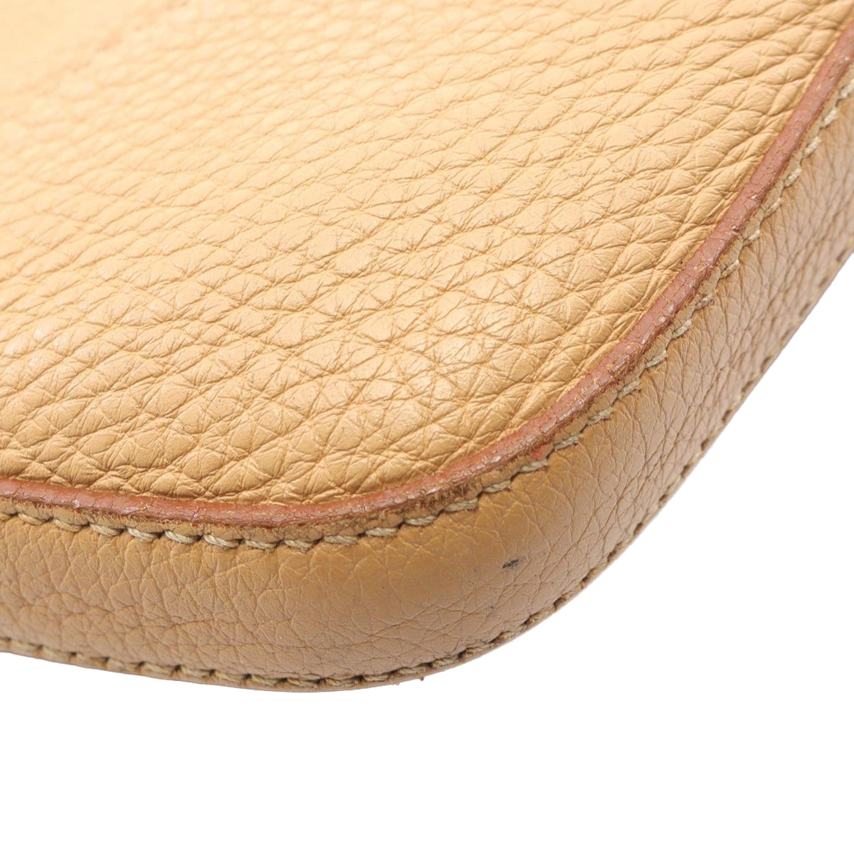 Prada Vitello Daino Logo Crossbody — Beige