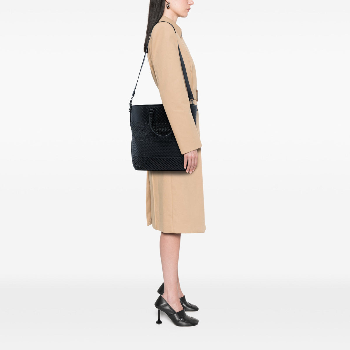 Bottega Veneta Nappa Intrecciato Imperatore Convertible Tote — Black