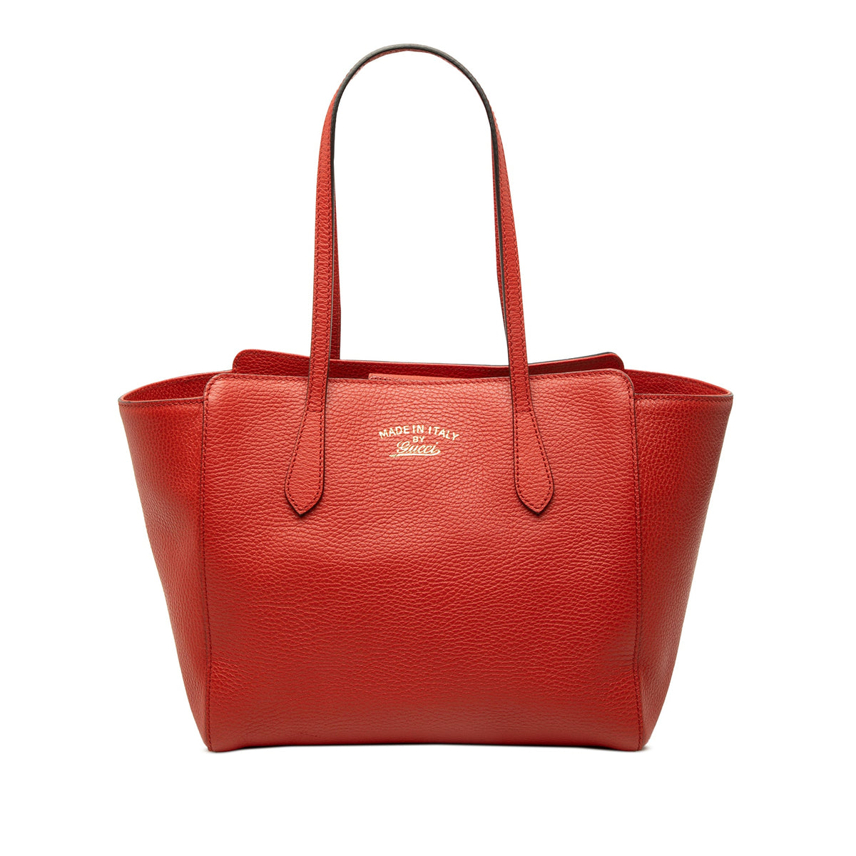 Gucci Small Calfskin Swing Tote — Red
