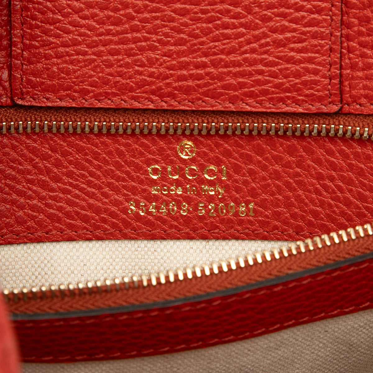 Gucci Small Calfskin Swing Tote — Red