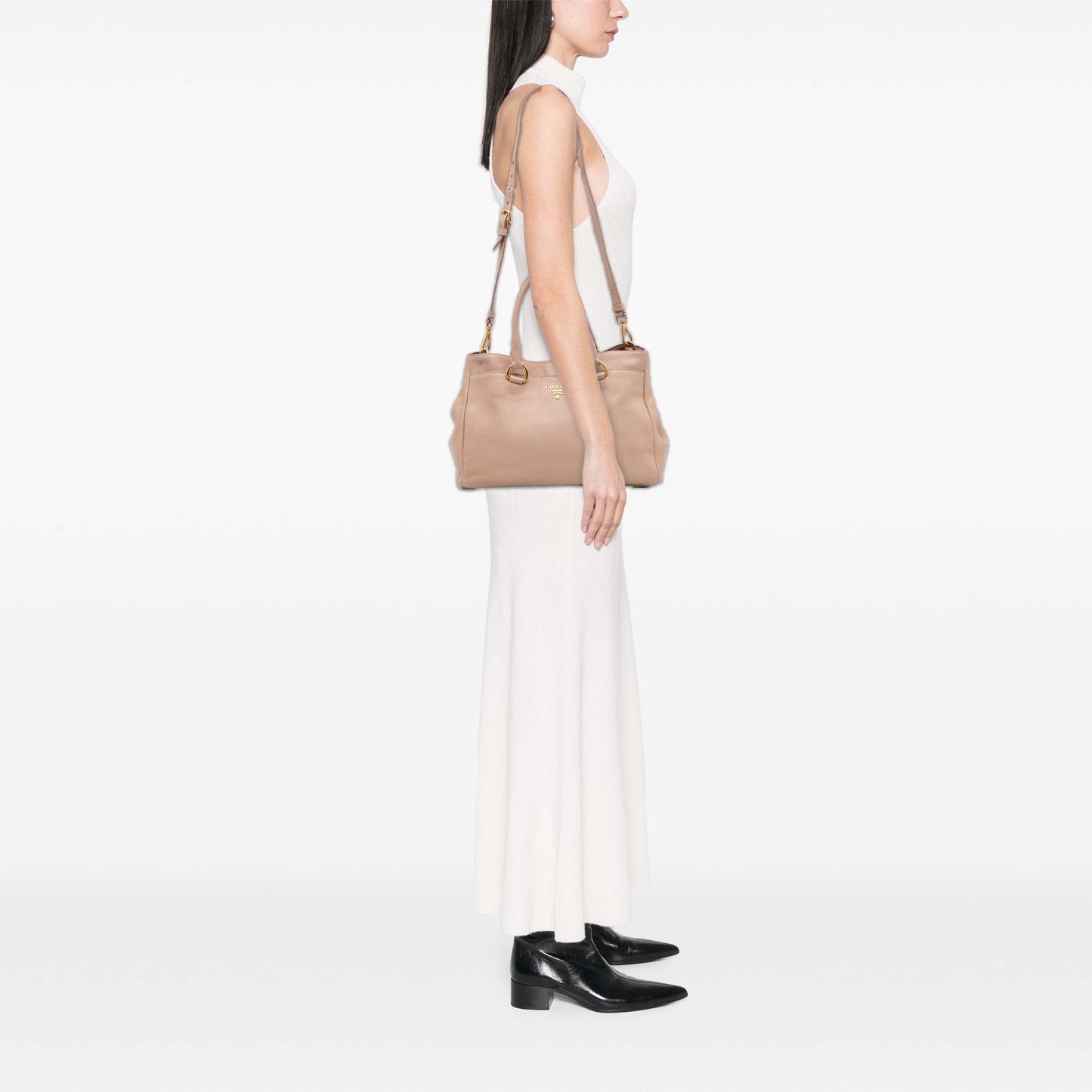 Prada Vitello Daino Open Convertible Tote