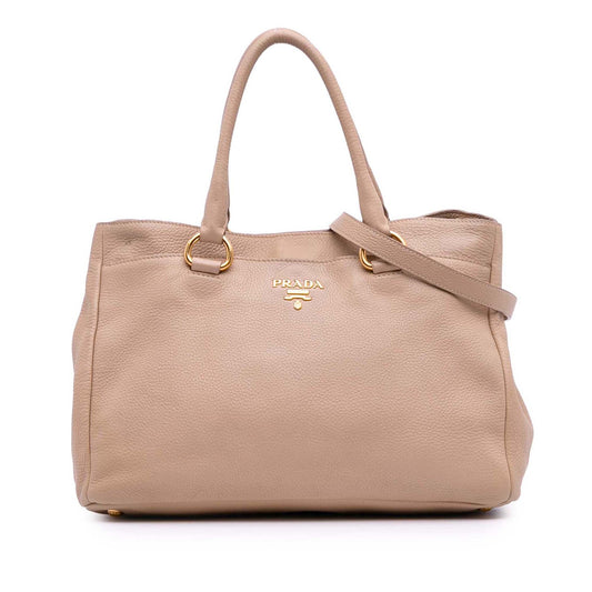 Prada Vitello Daino Open Convertible Tote