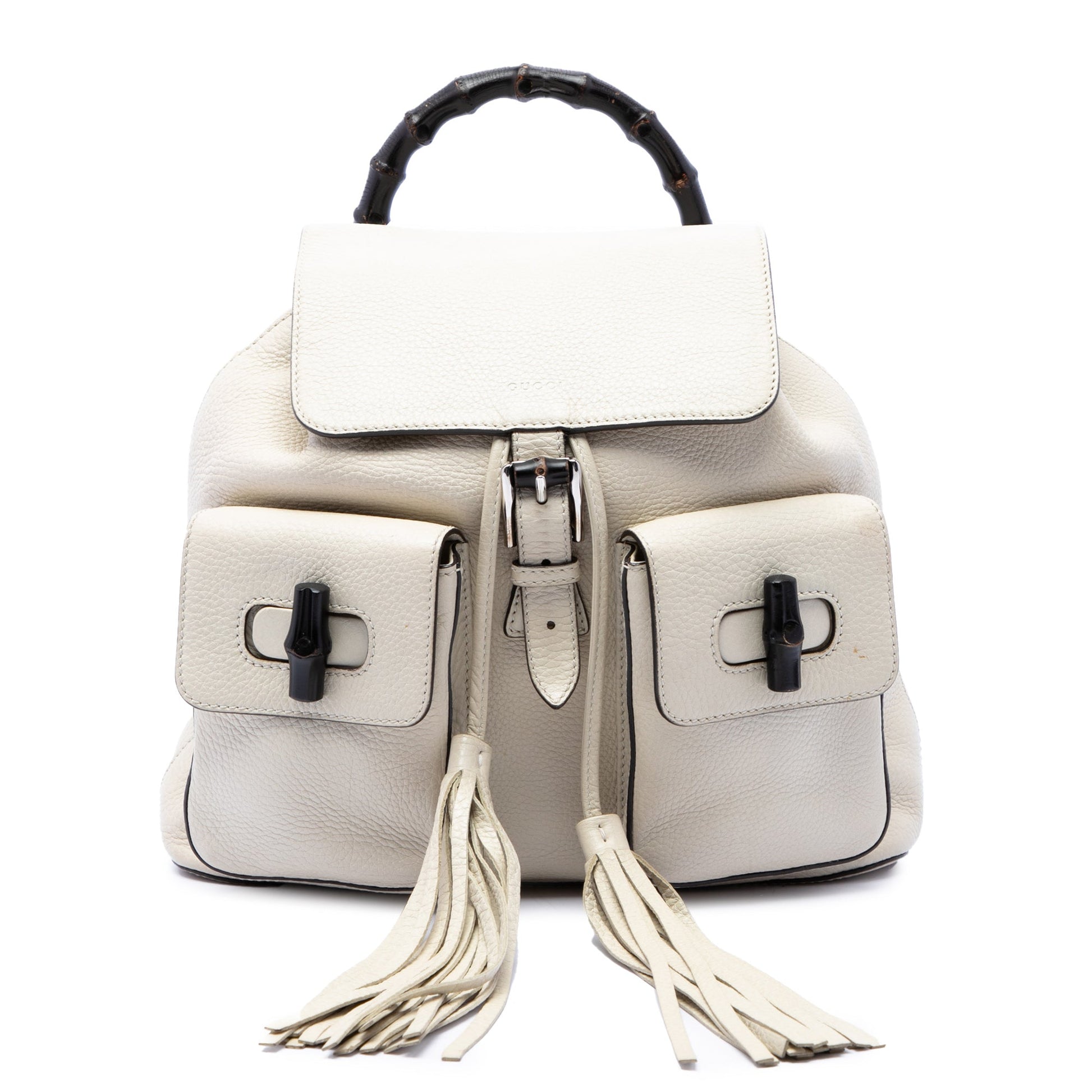 Gucci Grained Calfskin Bamboo Tassel Backpack